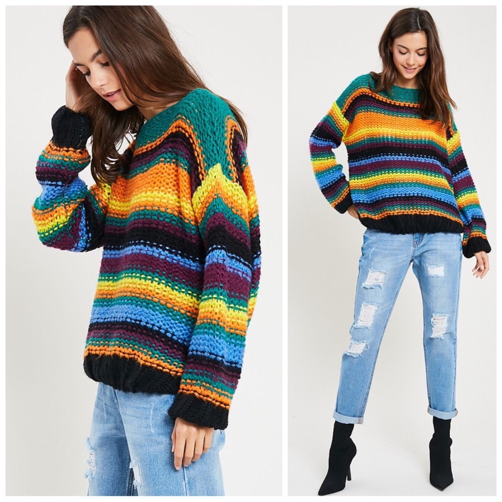 ❤️LAST 1! Cozy Striped Boatneck Pullover Sweater! - Picture 3 of 10